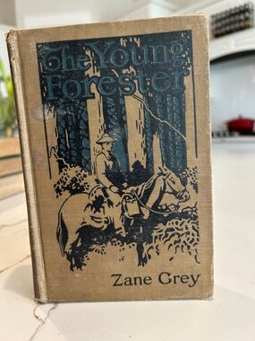 The Young Forester by Zane Grey - Tan & Dark Blue Vintage Book